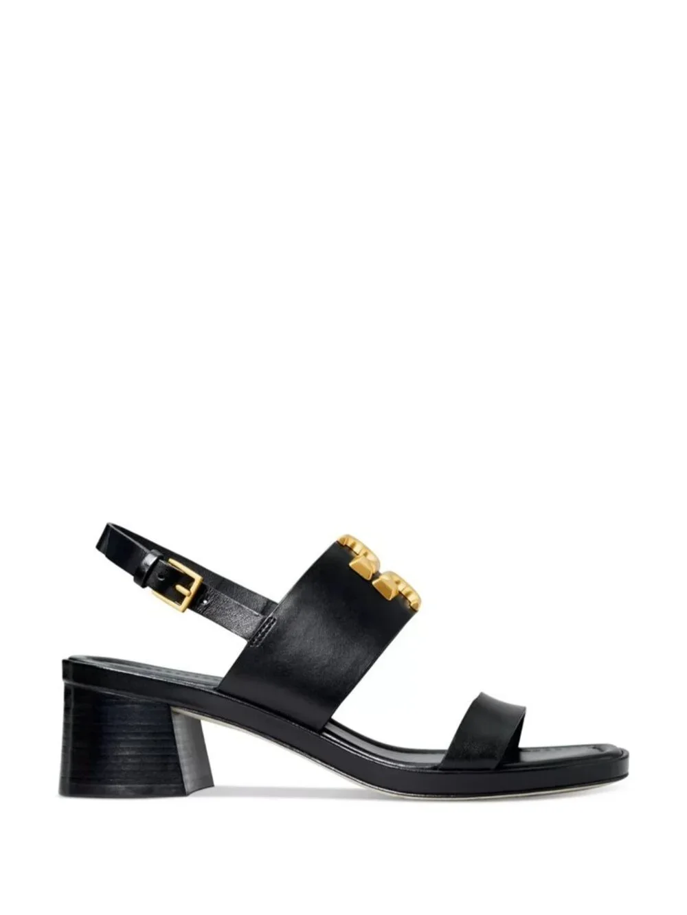 Tory Burch Eleanor Slingback Sandals Women's Size 10.5 Black Leather Block Heel